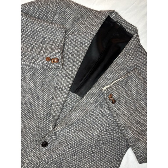 Stafford Other - Vintage Harris Tweed Blazer 46 Hand Woven 100% Scottish Wool Stafford Black Gray